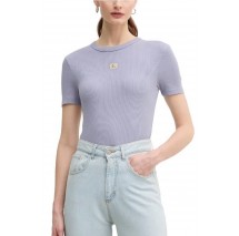 CALVIN KLEIN JEANS WASHED WOVEN LABEL RIB FIT TEE T-SHIRT ΜΠΛΟΥΖΑ ΓΥΝΑΙΚΕΙΑ VIOLET