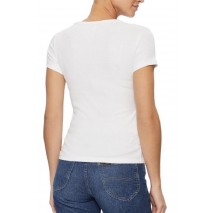 TOMMY JEANS SLIM ESSENTIAL RIB V SS T-SHIRT ΜΠΛΟΥΖΑ ΓΥΝΑΙΚΕΙΑ WHITE