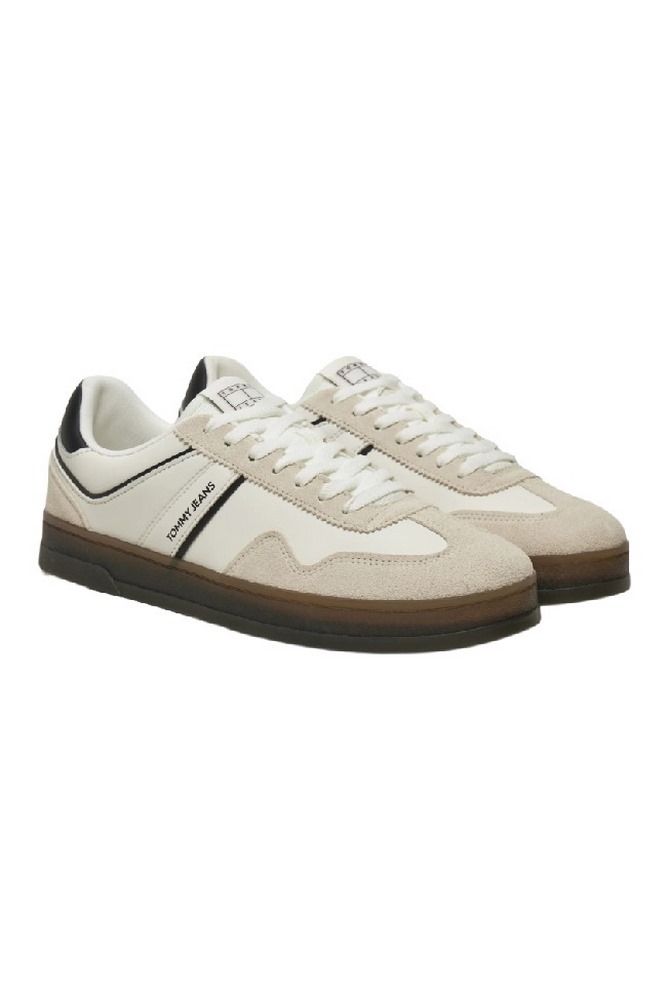 TOMMY JEANS THE GREENWICH LEATHER ΠΑΠΟΥΤΣΙ ΑΝΔΡΙΚΟ WHITE/BLACK