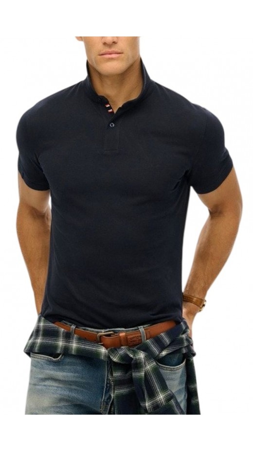 SUPERDRY D1 STUD CITY PIQUE POLO T-SHIRT ΜΠΛΟΥΖΑ ΑΝΔΡΙΚΗ ECLIPSE NAVY