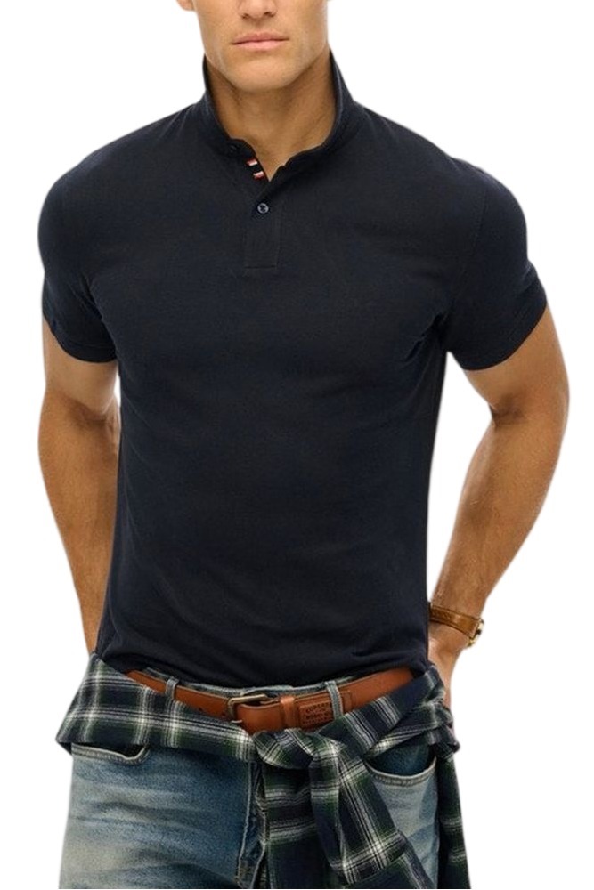 SUPERDRY D1 STUD CITY PIQUE POLO T-SHIRT ΜΠΛΟΥΖΑ ΑΝΔΡΙΚΗ ECLIPSE NAVY