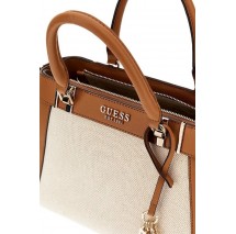 GUESS ANADELA 3 COMP SATCHEL ΤΣΑΝΤΑ ΓΥΝΑΙΚΕΙΑ COGNAC