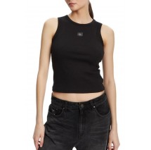 CALVIN KLEIN JEANS A WVN LBL 2X2 CTTN ΜΤΟΠ ΓΥΝΑΙΚΕΙΟ BLACK