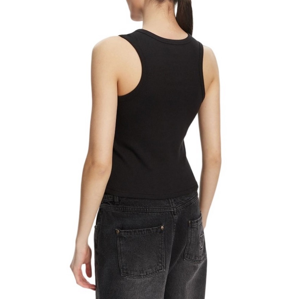 CALVIN KLEIN JEANS A WVN LBL 2X2 CTTN ΜΤΟΠ ΓΥΝΑΙΚΕΙΟ BLACK