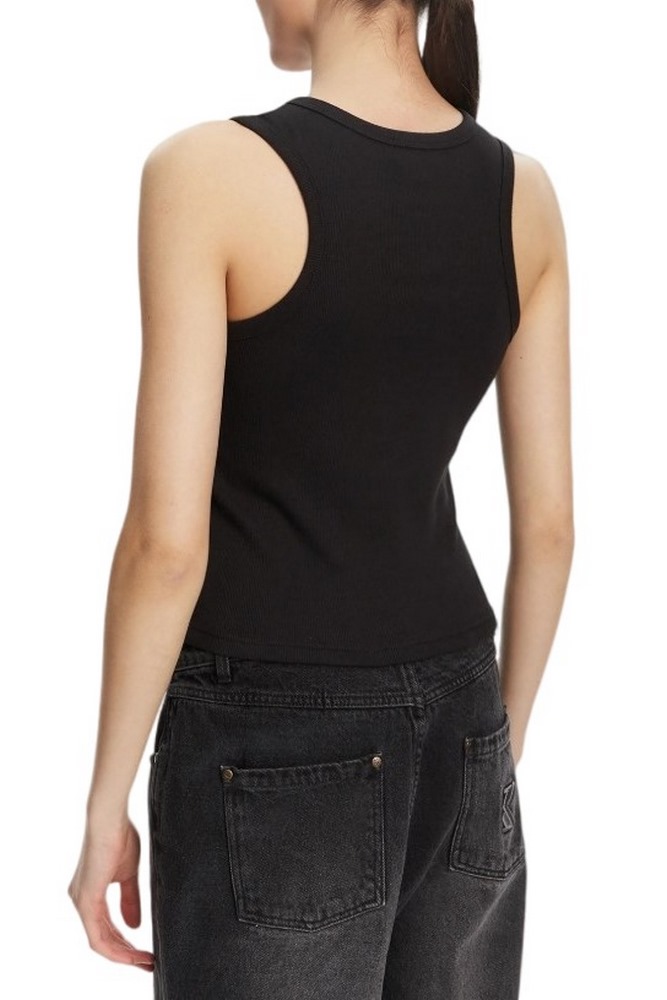 CALVIN KLEIN JEANS A WVN LBL 2X2 CTTN ΜΤΟΠ ΓΥΝΑΙΚΕΙΟ BLACK
