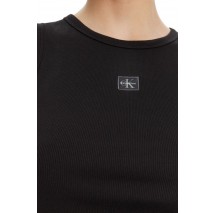 CALVIN KLEIN JEANS A WVN LBL 2X2 CTTN ΜΤΟΠ ΓΥΝΑΙΚΕΙΟ BLACK