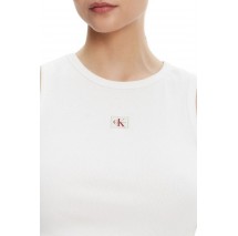 CALVIN KLEIN JEANS A WVN LBL 2X2 CTTN ΜΤΟΠ ΓΥΝΑΙΚΕΙΟ WHITE