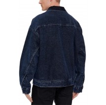 CALVIN KLEIN JEANS BOXY PADDED ZIP SHIRT JACKET ΜΠΟΥΦΑΝ ΑΝΔΡΙΚΟ BLUΕ DENIM