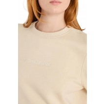GUESS JEANS CN REG LOGO EMB SWEAT ΦΟΥΤΕΡ ΜΠΛΟΥΖΑ ΓΥΝΑΙΚΕΙΑ BEIGE