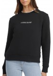 GUESS JEANS CN REG LOGO EMB SWEAT ΦΟΥΤΕΡ ΜΠΛΟΥΖΑ ΓΥΝΑΙΚΕΙΑ BLACK