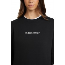 GUESS JEANS CN REG LOGO EMB SWEAT ΦΟΥΤΕΡ ΜΠΛΟΥΖΑ ΓΥΝΑΙΚΕΙΑ BLACK