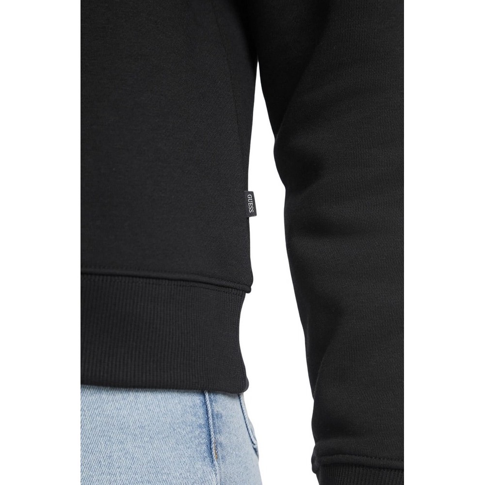 GUESS JEANS CN REG LOGO EMB SWEAT ΦΟΥΤΕΡ ΜΠΛΟΥΖΑ ΓΥΝΑΙΚΕΙΑ BLACK