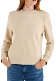 GUESS JEANS CN REG LOGO EMB SWEAT ΦΟΥΤΕΡ ΜΠΛΟΥΖΑ ΓΥΝΑΙΚΕΙΑ BEIGE