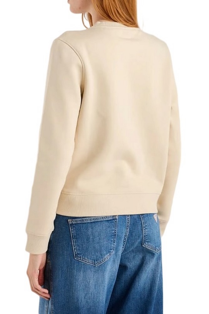 GUESS JEANS CN REG LOGO EMB SWEAT ΦΟΥΤΕΡ ΜΠΛΟΥΖΑ ΓΥΝΑΙΚΕΙΑ BEIGE