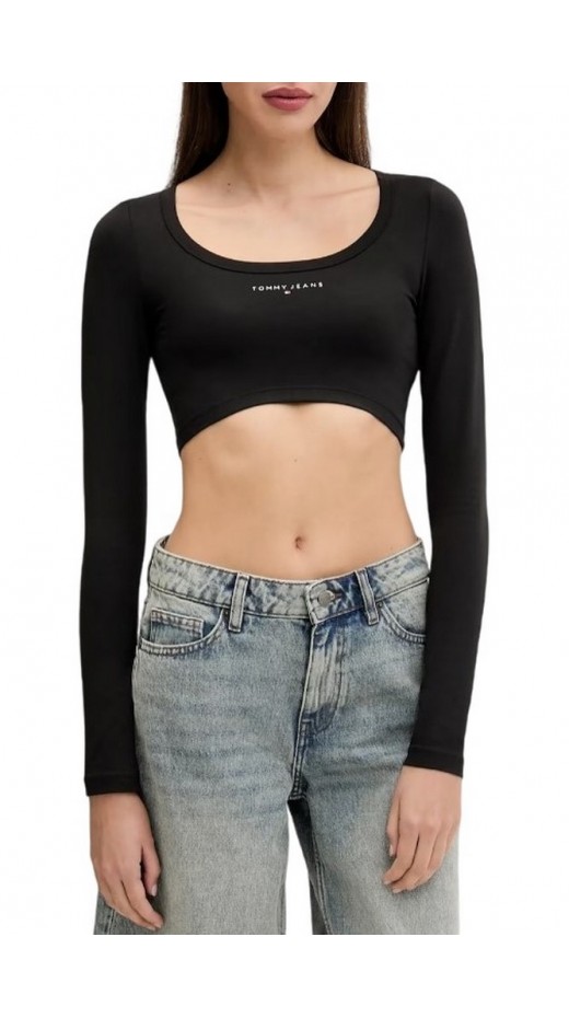 TOMMY JEANS SLIM SP CRP LINEAR LS TEE ΜΠΛΟΥΖΑ ΓΥΝΑΙΚΕΙΑ BLACK