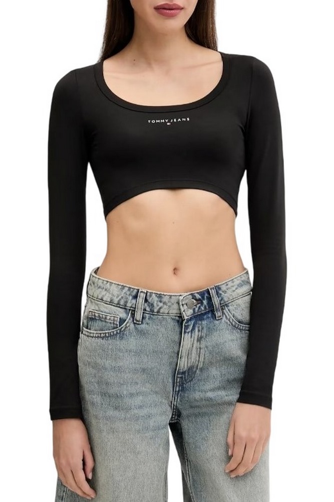 TOMMY JEANS SLIM SP CRP LINEAR LS TEE ΜΠΛΟΥΖΑ ΓΥΝΑΙΚΕΙΑ BLACK