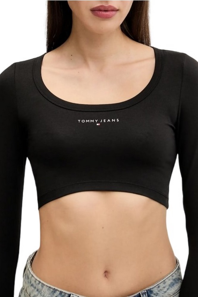 TOMMY JEANS SLIM SP CRP LINEAR LS TEE ΜΠΛΟΥΖΑ ΓΥΝΑΙΚΕΙΑ BLACK