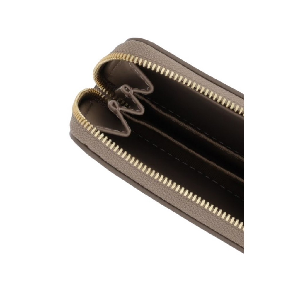 CALVIN KLEIN JEANS BOLD CK MEDIUM ZIP AROUND ΠΟΡΤΟΦΟΛΙ ΓΥΝΑΙΚΕΙΟ TAUPE