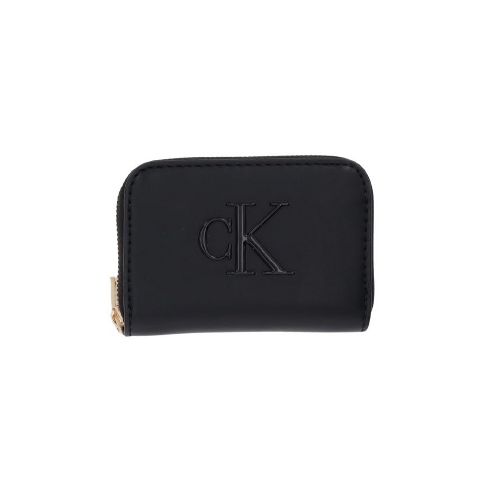 CALVIN KLEIN JEANS BOLD CK MEDIUM ZIP AROUND ΠΟΡΤΟΦΟΛΙ ΓΥΝΑΙΚΕΙΟ BLACK