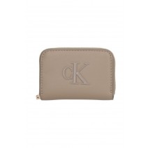 CALVIN KLEIN JEANS BOLD CK MEDIUM ZIP AROUND ΠΟΡΤΟΦΟΛΙ ΓΥΝΑΙΚΕΙΟ TAUPE