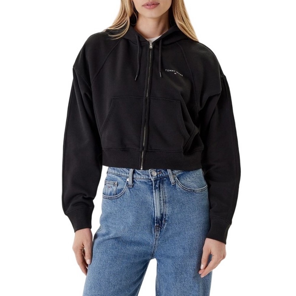 TOMMY JEANS BXY CRP LINEAR ZIP THRU EX ΖΑΚΕΤΑ ΓΥΝΑΙΚΕΙΑ BLACK