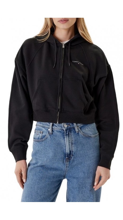 TOMMY JEANS BXY CRP LINEAR ZIP THRU EX ΖΑΚΕΤΑ ΓΥΝΑΙΚΕΙΑ BLACK