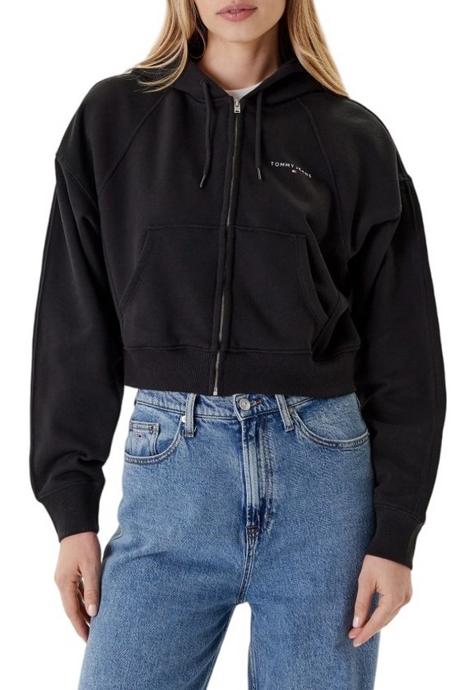 TOMMY JEANS BXY CRP LINEAR ZIP THRU EX ΖΑΚΕΤΑ ΓΥΝΑΙΚΕΙΑ BLACK