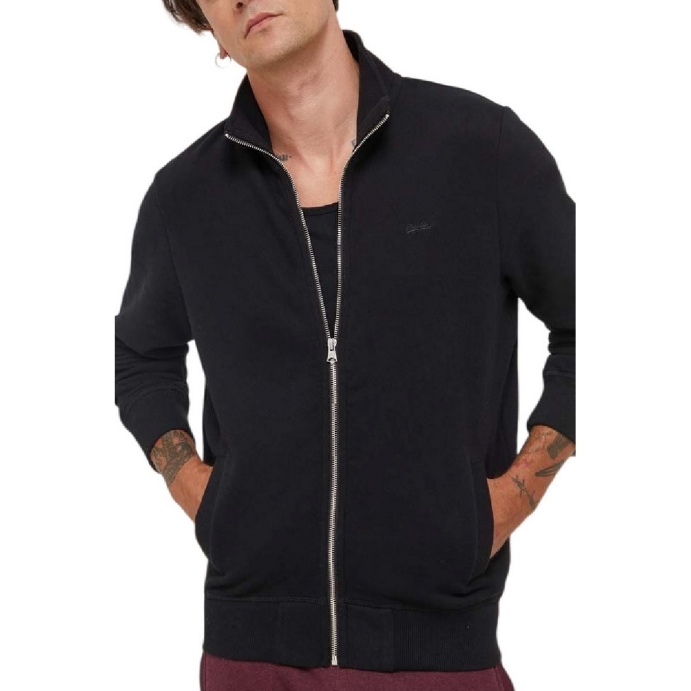 SUPERDRY ESSENTIAL LOGO ZIP TRACK TOP ΖΑΚΕΤΑ ΑΝΔΡΙΚΗ BLACK