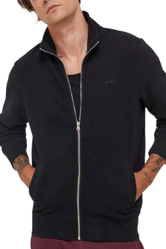 SUPERDRY ESSENTIAL LOGO ZIP TRACK TOP ΖΑΚΕΤΑ ΑΝΔΡΙΚΗ BLACK