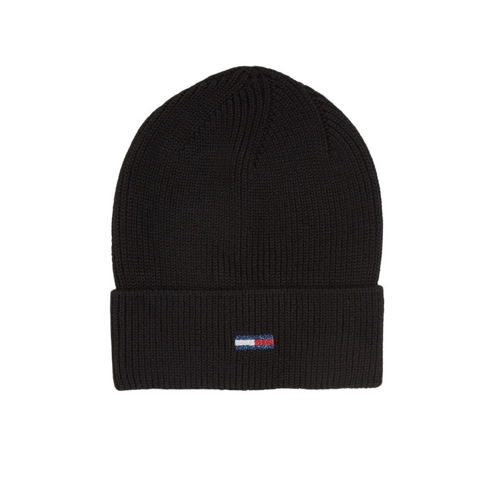 TOMMY HILGIGER TJW FLAG BEANIE ΣΚΟΥΦΟΣ ΓΥΝΑΙΚΕΙΟΣ BLACK