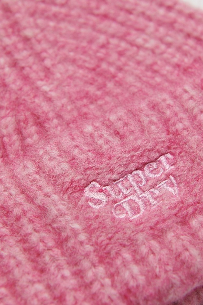 SUPERDRY D3 SDRY RIB KNIT BEANIE HAT ΣΚΟΥΦΟΣ  ΓΥΝΑΙΚΕΙΟΣ PINK