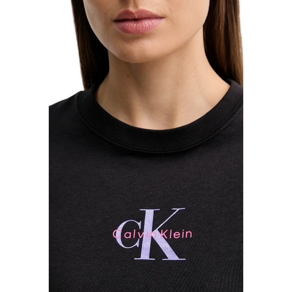 CALVIN KLEIN 20S CLASSIC LOGO TEE T-SHIRT ΜΠΛΟΥΖΑ ΓΥΝΑΙΚΕΙΑ BLACK