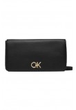 CALVIN KLEIN JEANS RE-LOCK DOUBLE GUSETTE ΤΣΑΝΤΑ ΓΥΝΑΙΚΕΙΑ BLACK