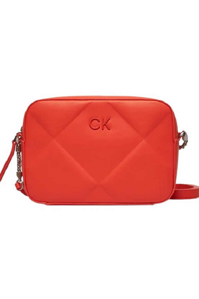 CALVIN KLEIN JEANS RE-LOCK QUILT CAMERA BAG ΤΣΑΝΤΑ ΓΥΝΑΙΚΕΙΑ ORANGE