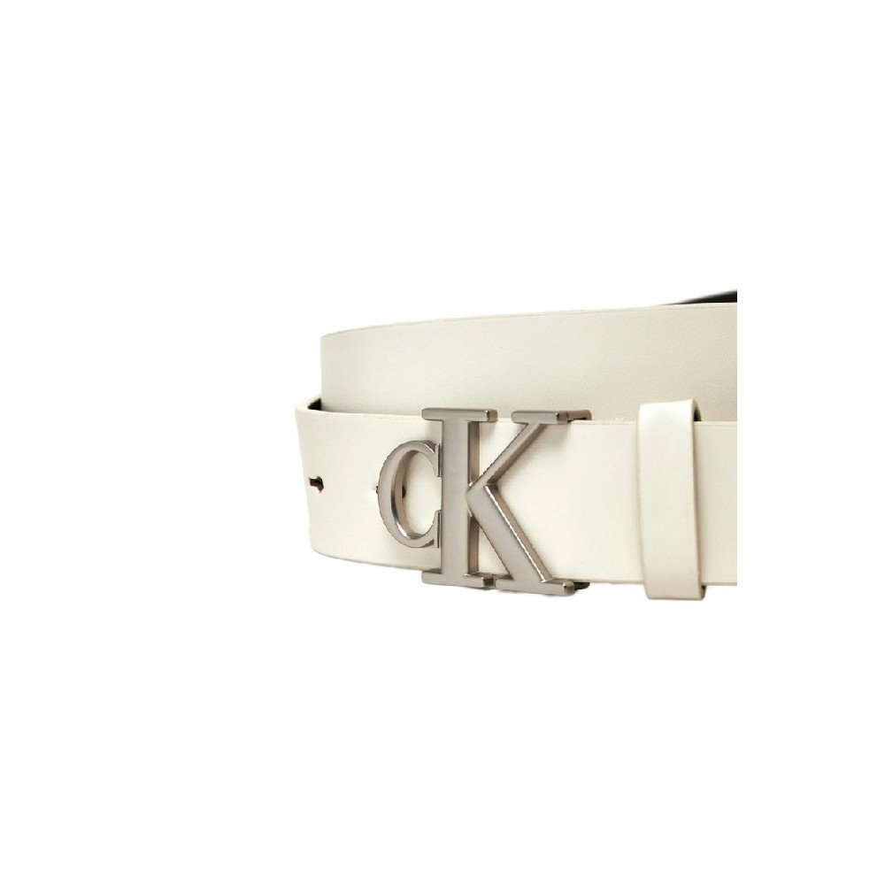 CALVIN KLEIN JEANS MONO PLAQUE LTHR BELT 30MM ΖΩΝΗ ΓΥΝΑΙΚΕΙΑ WHITE