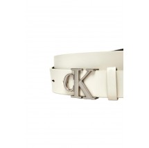 CALVIN KLEIN JEANS MONO PLAQUE LTHR BELT 30MM ΖΩΝΗ ΓΥΝΑΙΚΕΙΑ WHITE