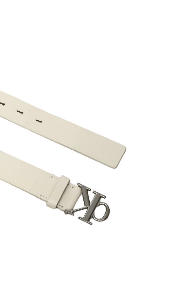 CALVIN KLEIN JEANS MONO PLAQUE LTHR BELT 30MM ΖΩΝΗ ΓΥΝΑΙΚΕΙΑ WHITE