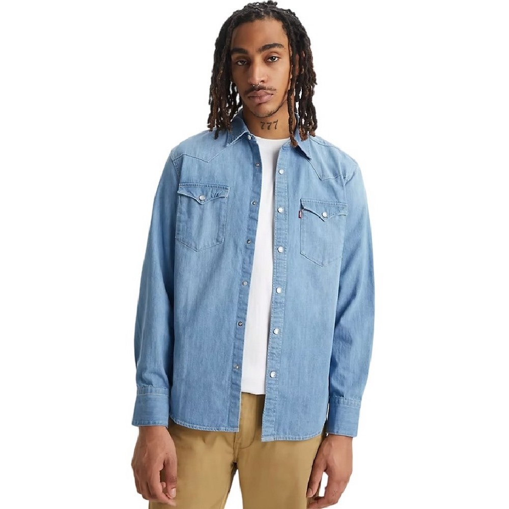 LEVI'S BARSTOW WESTERN STANDARD ΠΟΥΚΑΜΙΣΟ ΑΝΔΡΙΚΟ BLUΕ DENIM