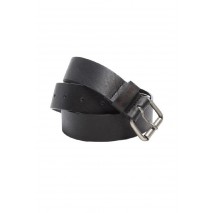 GJ HAMMERED LEATHER BELT ΖΩΝΗ ΑΝΔΡΙΚΗ UNISEX BLACK