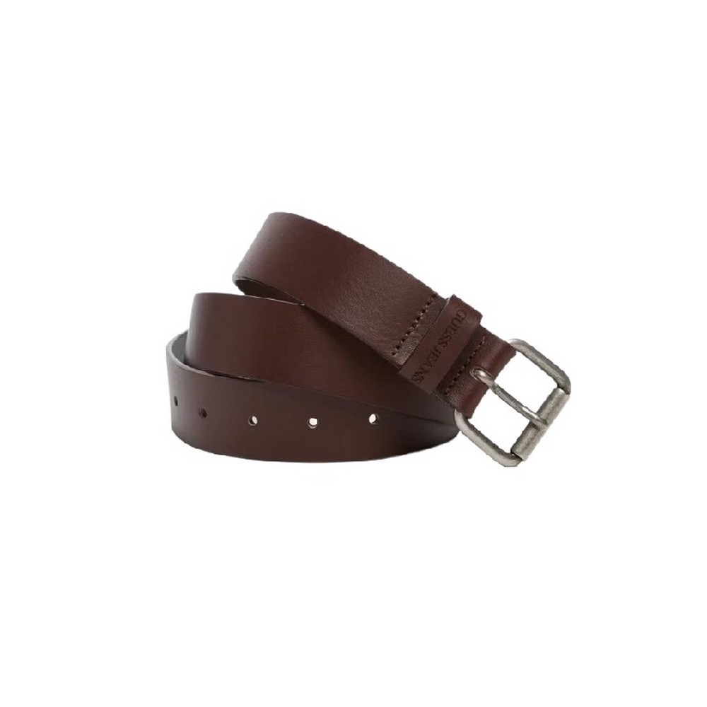 GJ HAMMERED LEATHER BELT ΖΩΝΗ ΑΝΔΡΙΚΗ UNISEX BROWN