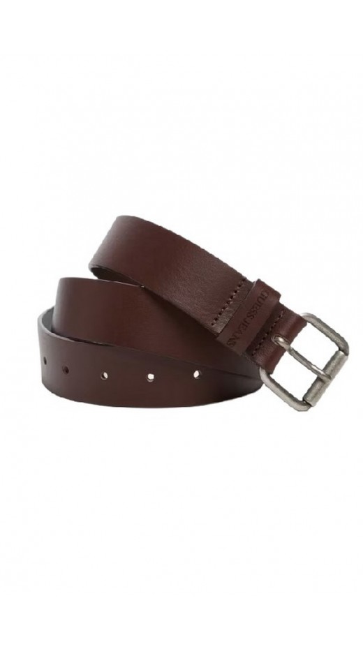 GJ HAMMERED LEATHER BELT ΖΩΝΗ ΑΝΔΡΙΚΗ UNISEX BROWN