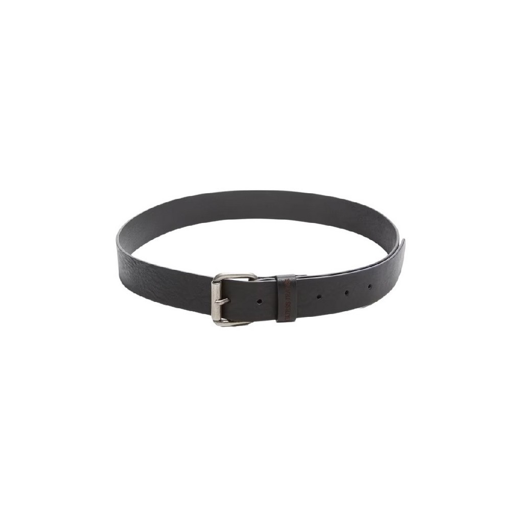 GJ HAMMERED LEATHER BELT ΖΩΝΗ ΑΝΔΡΙΚΗ UNISEX BLACK
