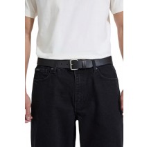 GJ HAMMERED LEATHER BELT ΖΩΝΗ ΑΝΔΡΙΚΗ UNISEX BLACK