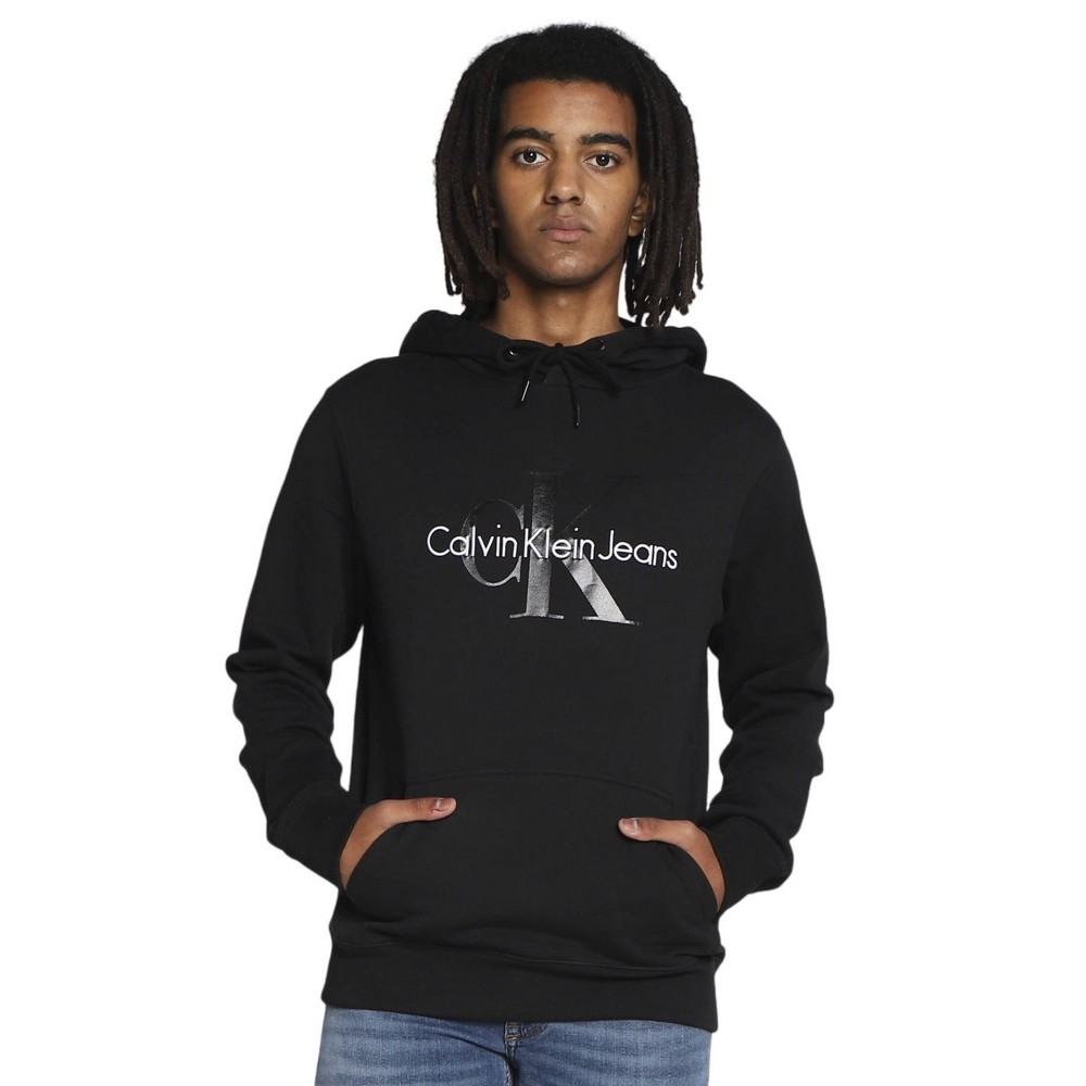 CALVIN KLEIN JEANS SEASONAL MONOGRAM REGULAR HOODIE ΜΠΛΟΥΖΑ ΦΟΥΤΕΡ ΑΝΔΡΙΚΗ CK BLACK