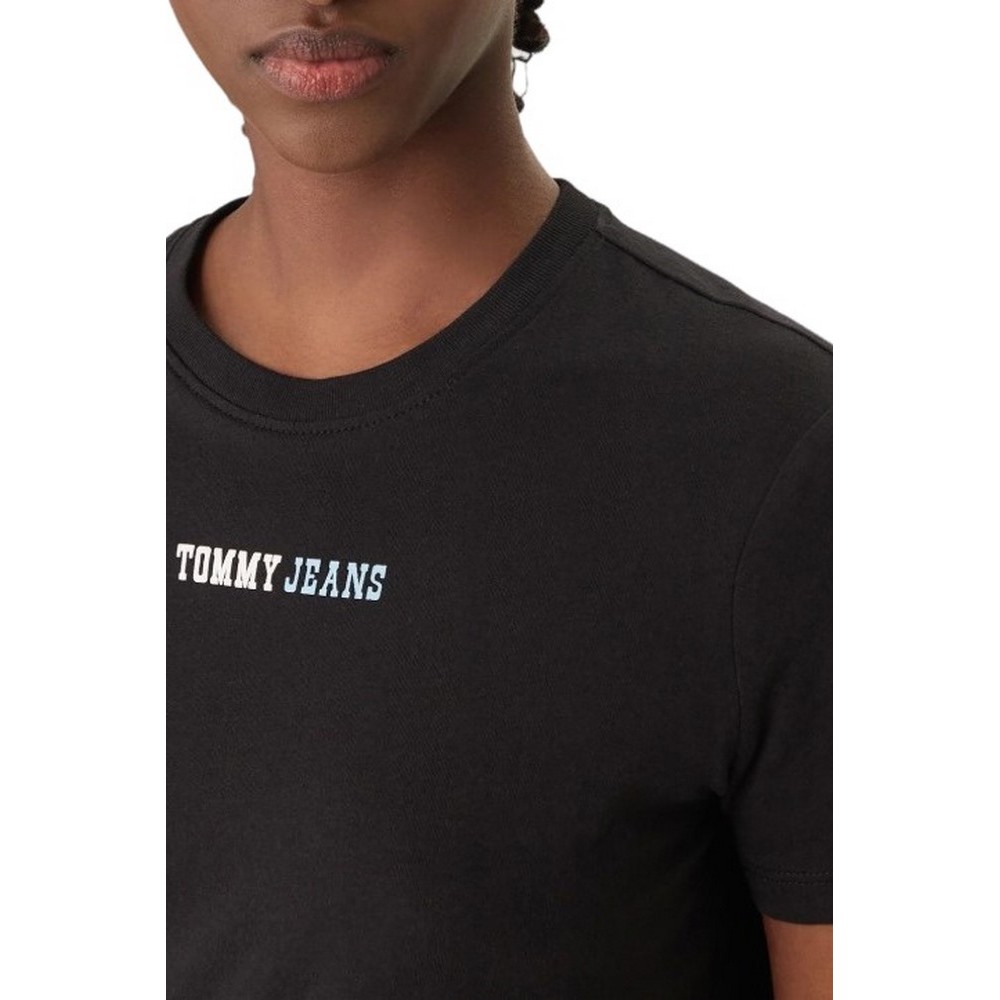TOMMY JEANS REG ESSENTIAL LOGO 2 TEE EXT T-SHIRT ΜΠΛΟΥΖΑ ΓΥΝΑΙΚΕΙΑ BLACK