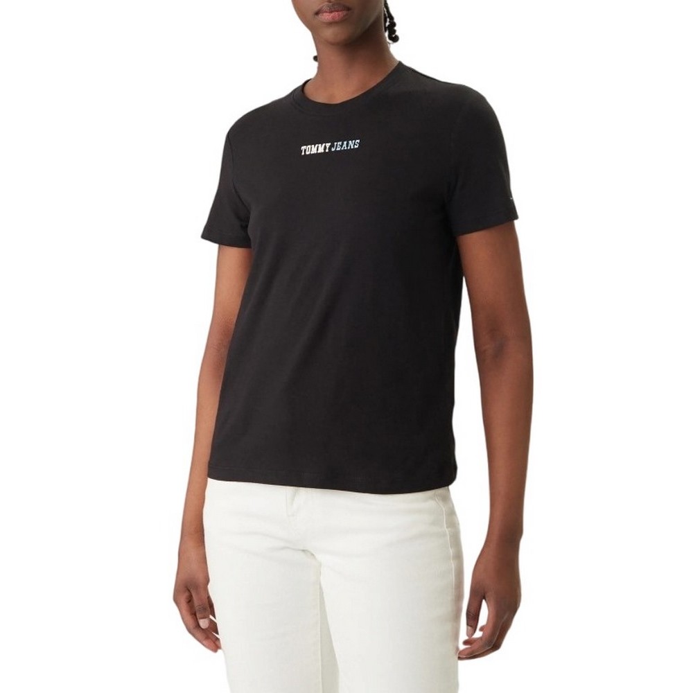 TOMMY JEANS REG ESSENTIAL LOGO 2 TEE EXT T-SHIRT ΜΠΛΟΥΖΑ ΓΥΝΑΙΚΕΙΑ BLACK