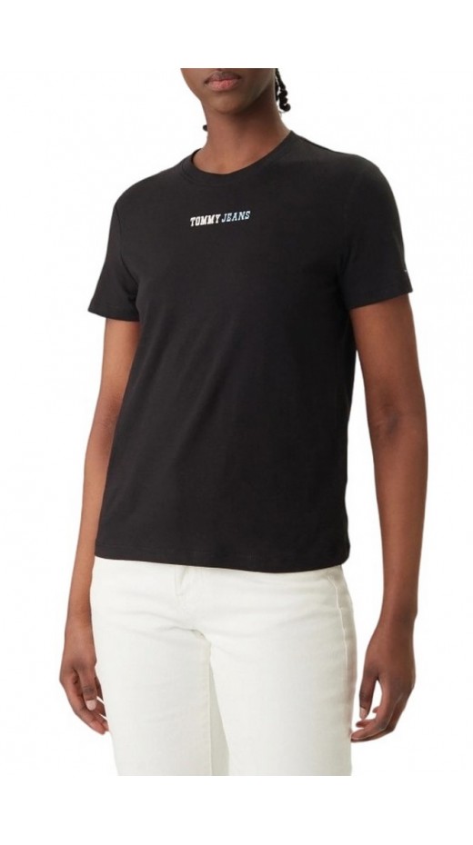 TOMMY JEANS REG ESSENTIAL LOGO 2 TEE EXT T-SHIRT ΜΠΛΟΥΖΑ ΓΥΝΑΙΚΕΙΑ BLACK