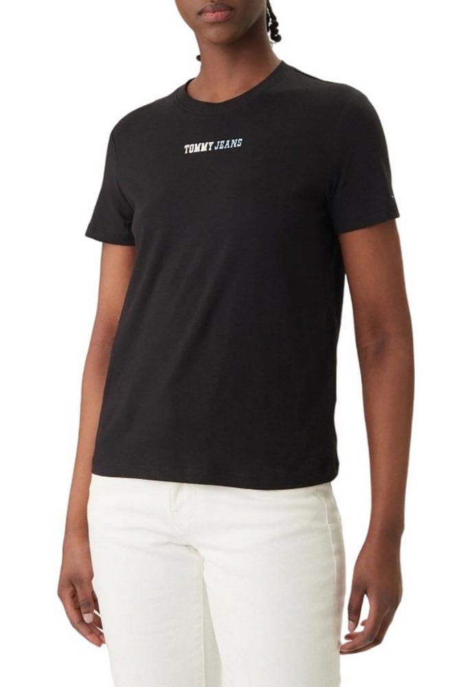 TOMMY JEANS REG ESSENTIAL LOGO 2 TEE EXT T-SHIRT ΜΠΛΟΥΖΑ ΓΥΝΑΙΚΕΙΑ BLACK