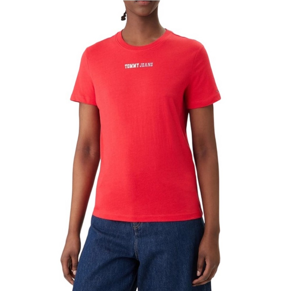 TOMMY JEANS REG ESSENTIAL LOGO 2 TEE EXT T-SHIRT ΜΠΛΟΥΖΑ ΓΥΝΑΙΚΕΙΑ RED ALERT