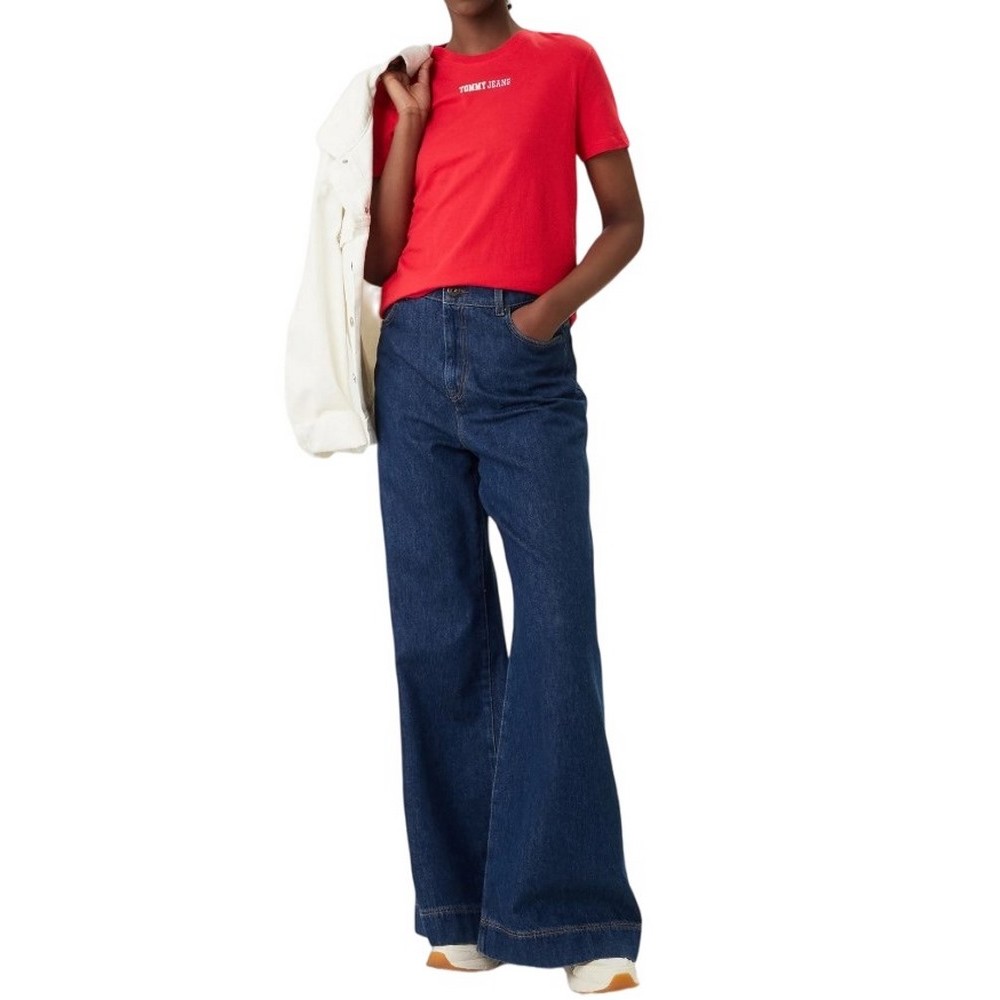 TOMMY JEANS REG ESSENTIAL LOGO 2 TEE EXT T-SHIRT ΜΠΛΟΥΖΑ ΓΥΝΑΙΚΕΙΑ RED ALERT